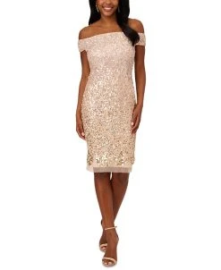Adrianna Papell Women's Embellished Off-The-Shoulder Dress