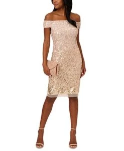 Adrianna Papell Women's Embellished Off-The-Shoulder Dress -Sanctuary Shop 23821350 fpx