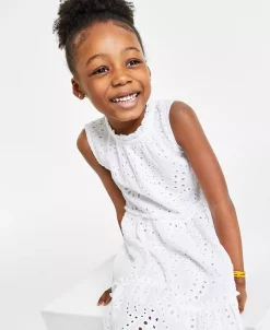 Charter Club Little Girl's Cotton Eyelet Dress With Tiered Skirt, Created For Macy's -Sanctuary Shop 23838611 fpx