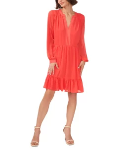 Vince Camuto Women's Long Sleeve With V-Neck Dress -Sanctuary Shop 23996223 fpx