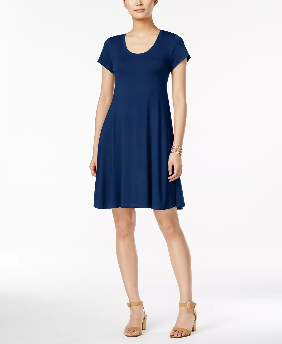 Style & Co Women's Short-Sleeve A-Line Dress, Created For Macy's 1 Style & Co Women's Short-Sleeve A-Line Dress, Created For Macy's