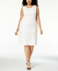 Kasper Plus Size Crepe Sheath Dress